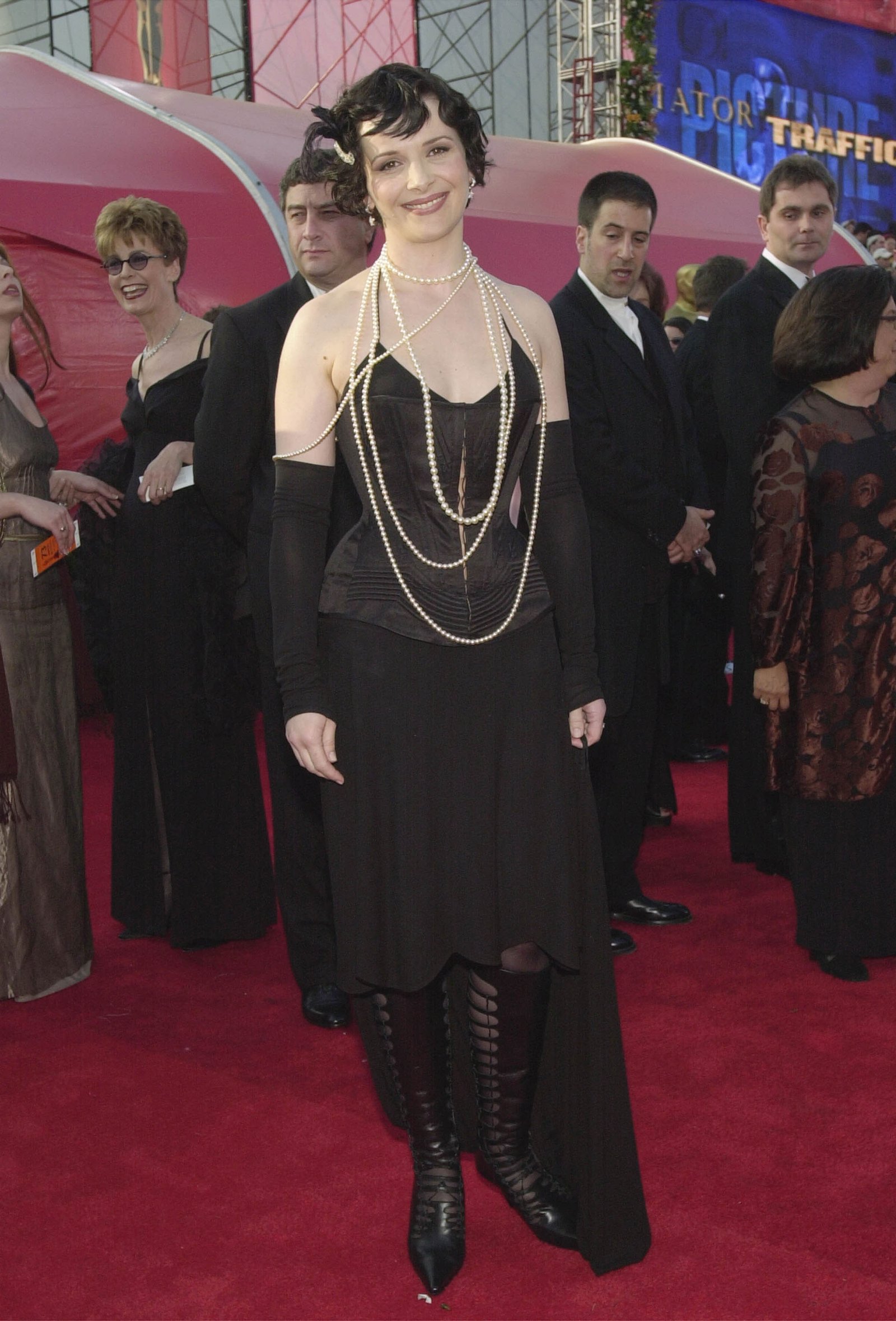 Juliette BInoche en los Oscar de 2001.
