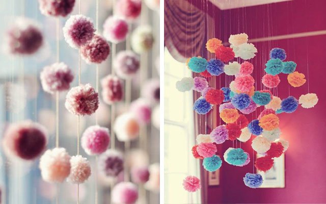 ideas DIY para decorar con pompones | Revista KENA