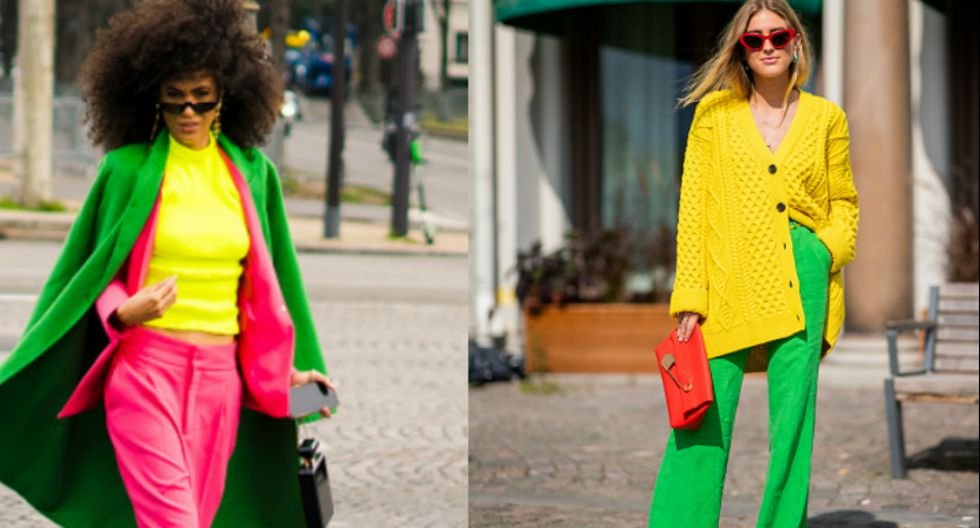 Colour block street style outfit, orange and blue  Trajes de color  blocking, Combinaciones de colores de moda, Conjuntos naranjas