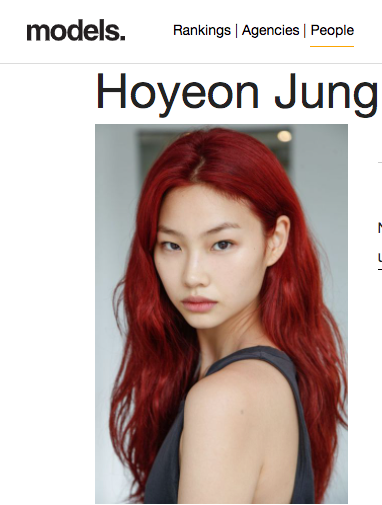Hoyeon Jung modelo