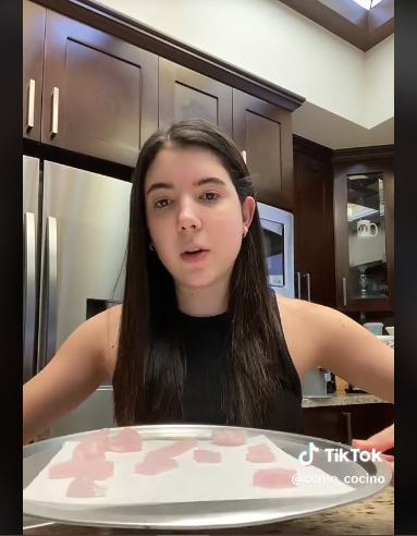 Cristales comestibles, ¡ricos dulces! Fotocapture de video en Tiktok.