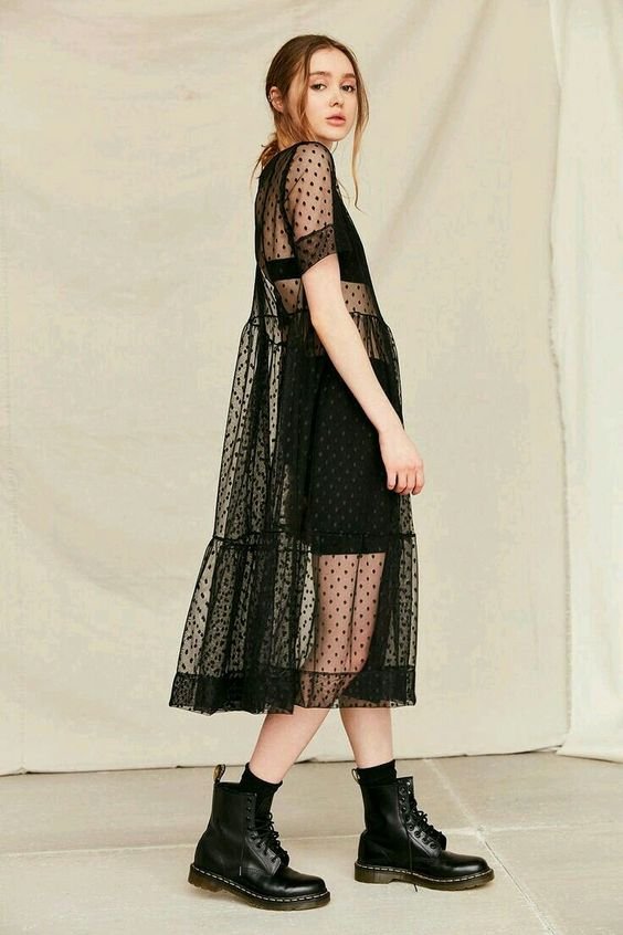 ¿Te gusta este estilo?, vestidos de punto transparente. Foto: Pinterest 