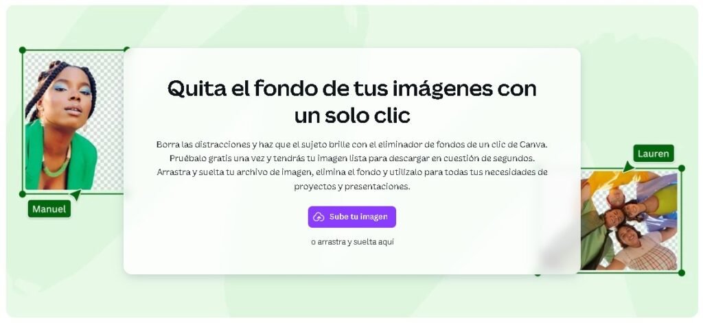 Herramienta de quitar fondo de Canva Source: Canva