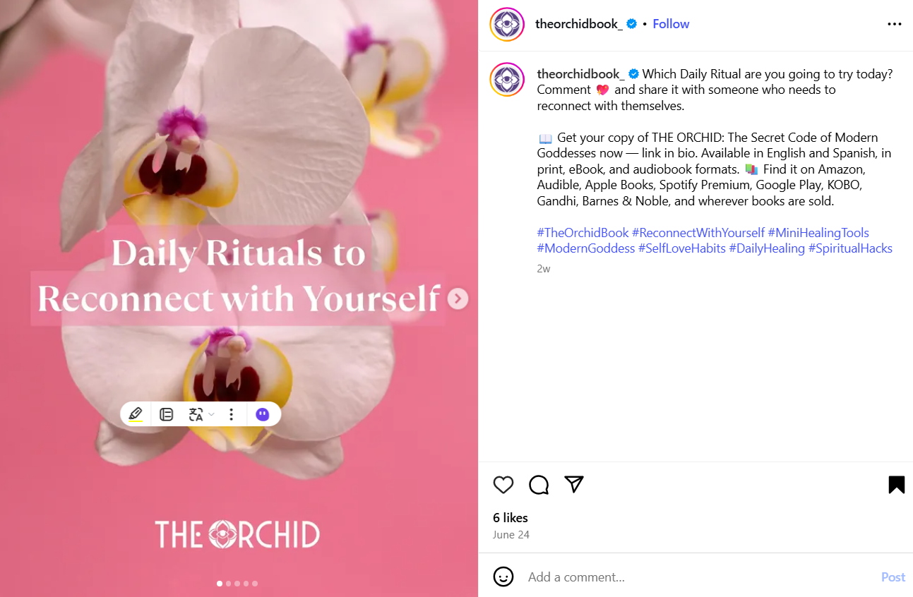 Foto captura de @Theorchidbook_ en Instagram