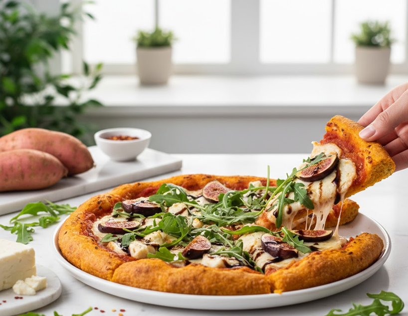 Pizza de batata saludable