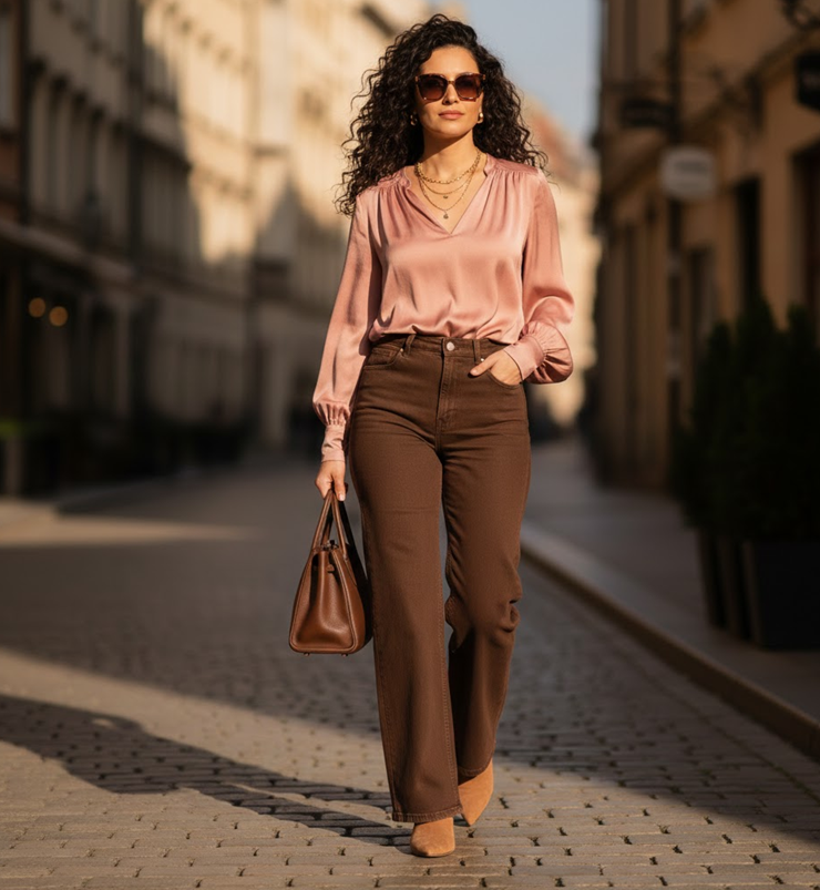 Outfits monocromáticos marrones