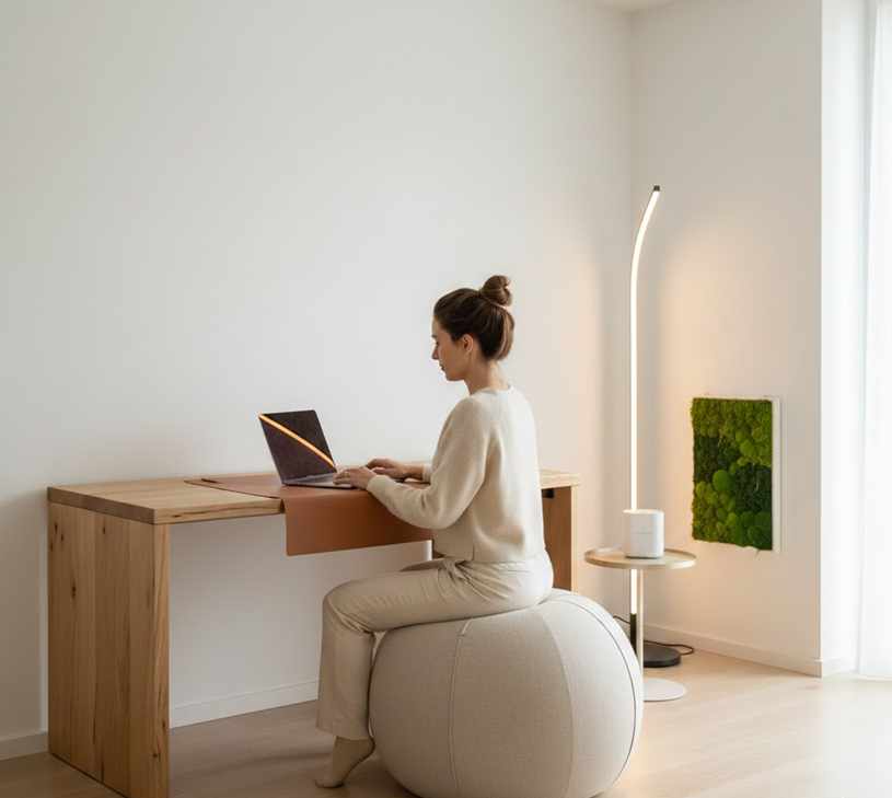 Ddiseño de interiores oficina- La pelota de pilates transforma.