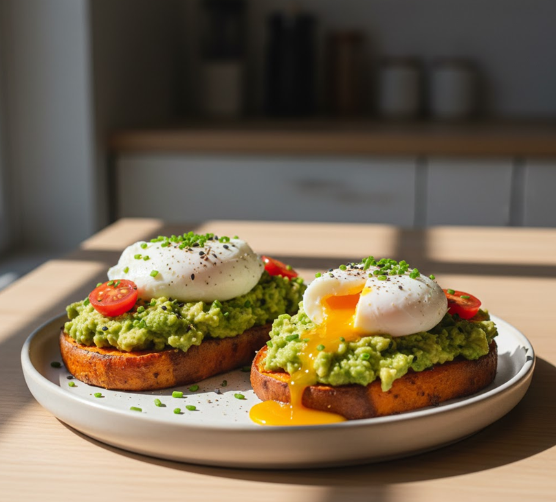 Tostada con camote para el desayuno