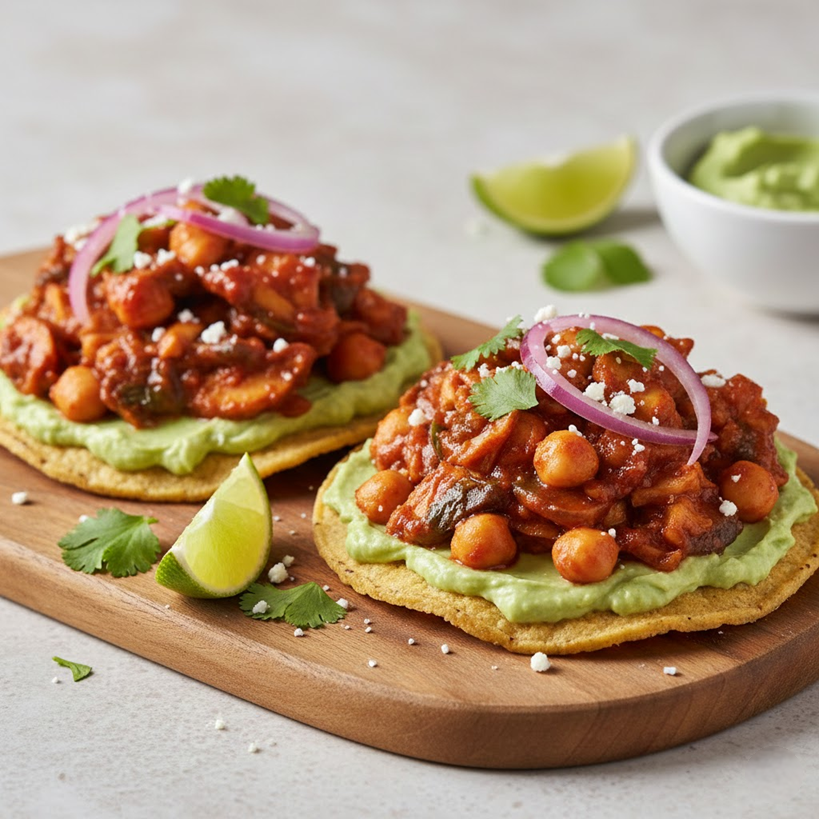 Tostada express con salsa de tomate