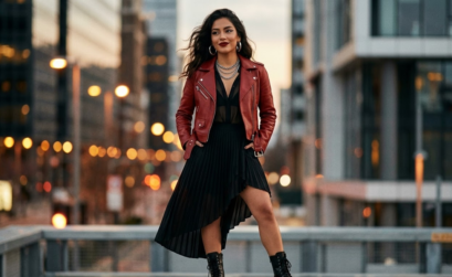 Looks de cuero y rojo