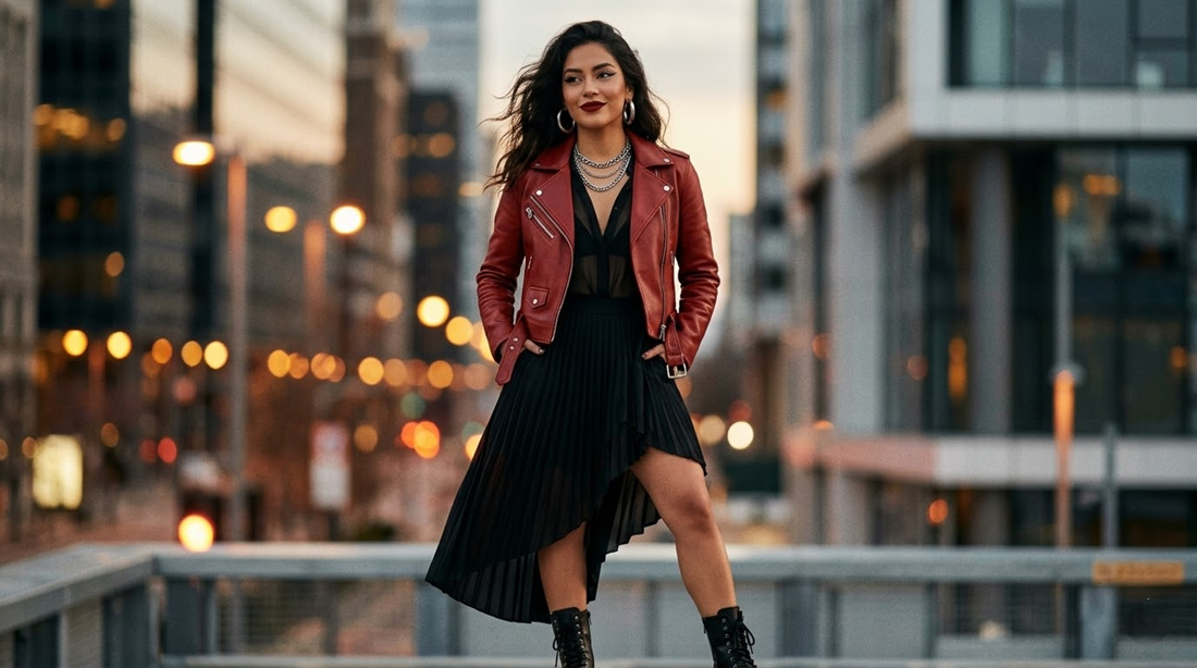 Looks de cuero y rojo