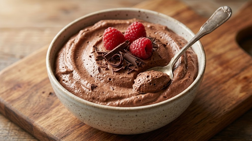Mousse de chocolate proteico
