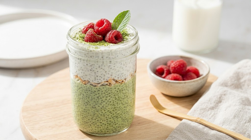 Pudding de chía y matcha