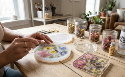 Resin art con botánicos