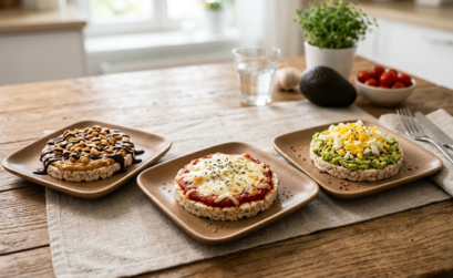 Snacks saludables con galletas de arroz