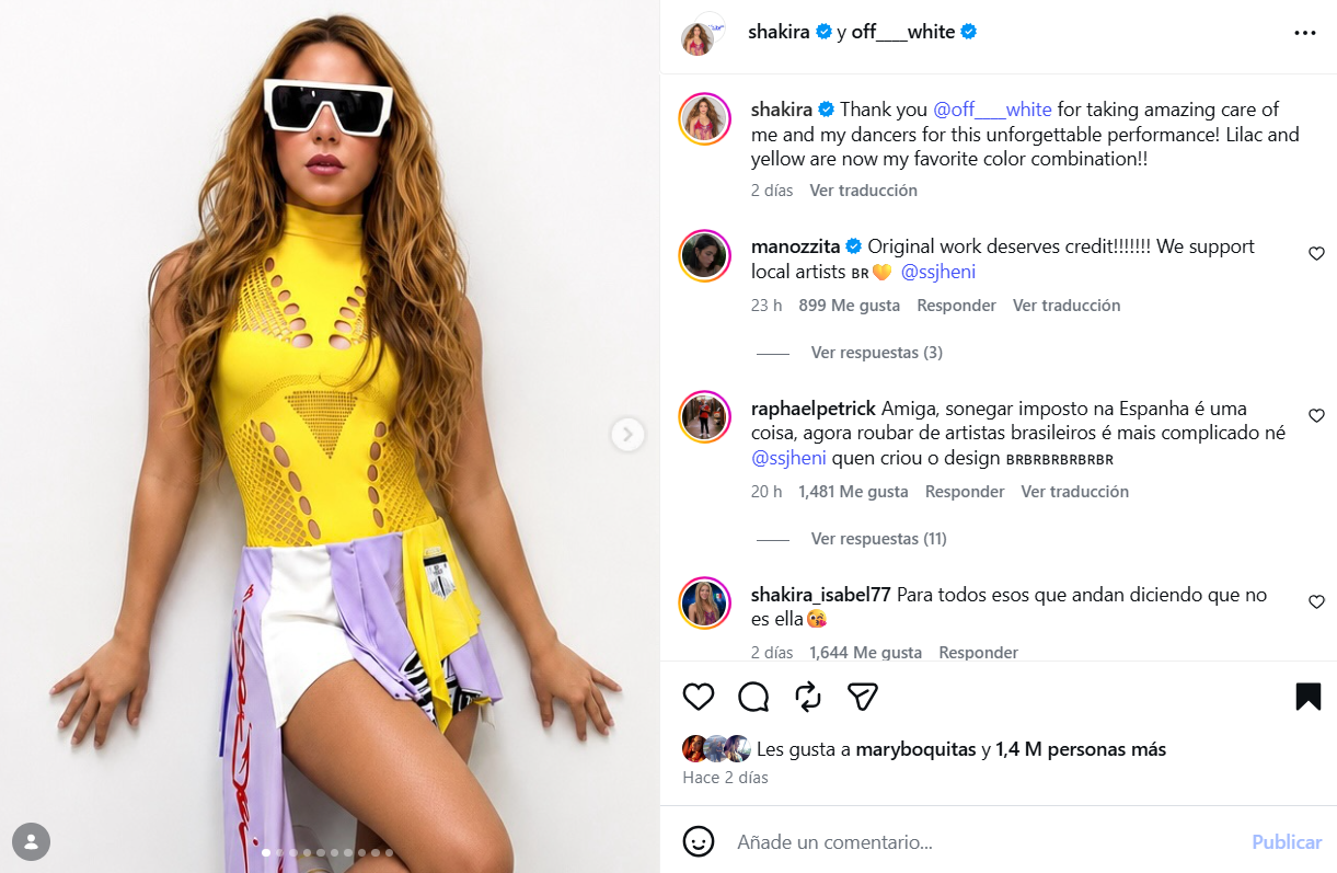 Empoderamiento femenino. Foto captura del Instragram @shakira