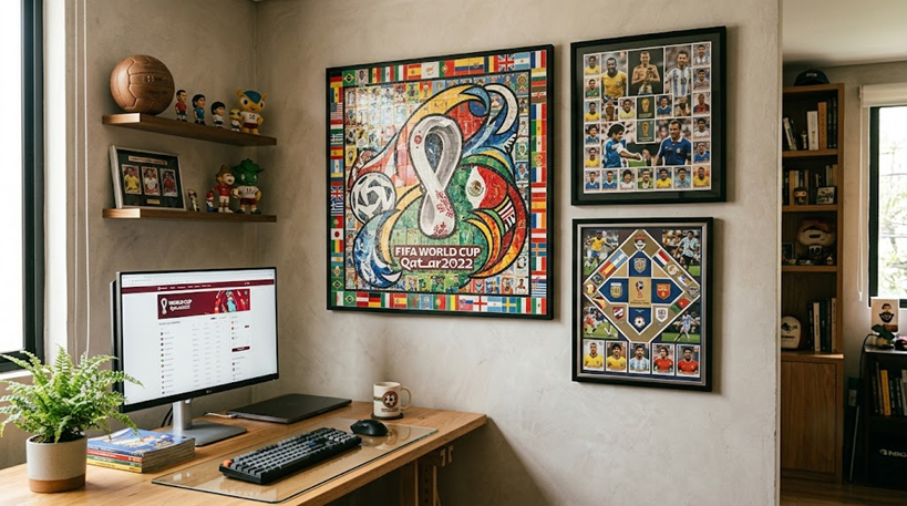 Cuadros y mosaicos con barajitas del mundial