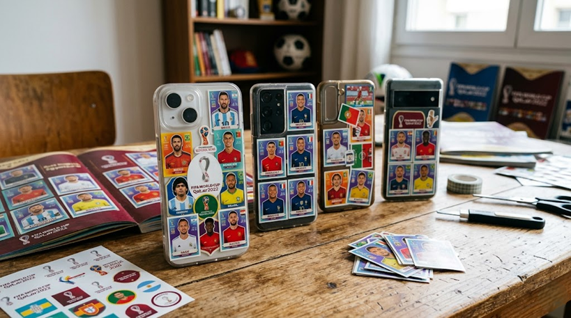 Decoración de fundas para teléfonos móviles con barajitas de mundial
