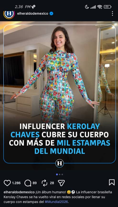 FotoCaptura tomada del Instagram de Ellheraldodemexico