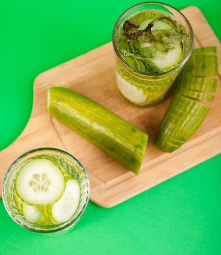 Láminas de pepino para tragos con vodka
