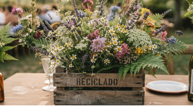 Centros de mesa reciclados y naturales