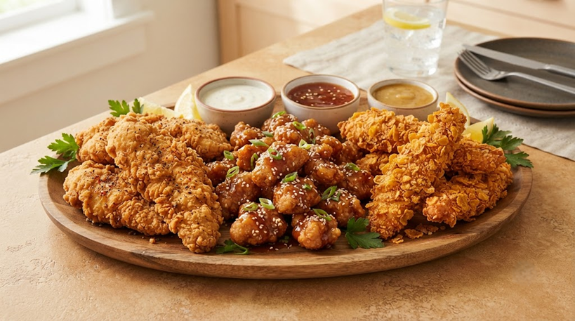 Pollo frito crujiente