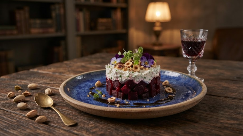 Tartar de remolacha y queso de cabra
