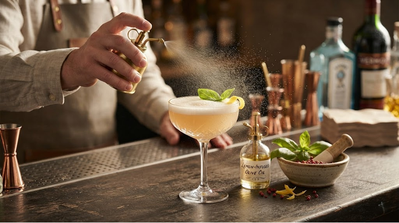 Coctelería con aceite de oliva