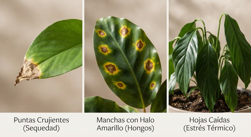 hojas marrones en plantas