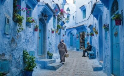 Callejones azules en Marruecos