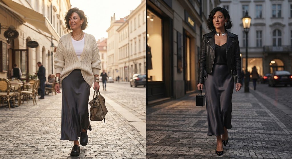 Slip skirt con flats