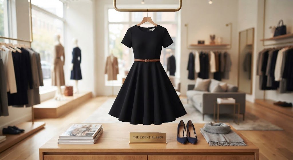 Vestido midi negro